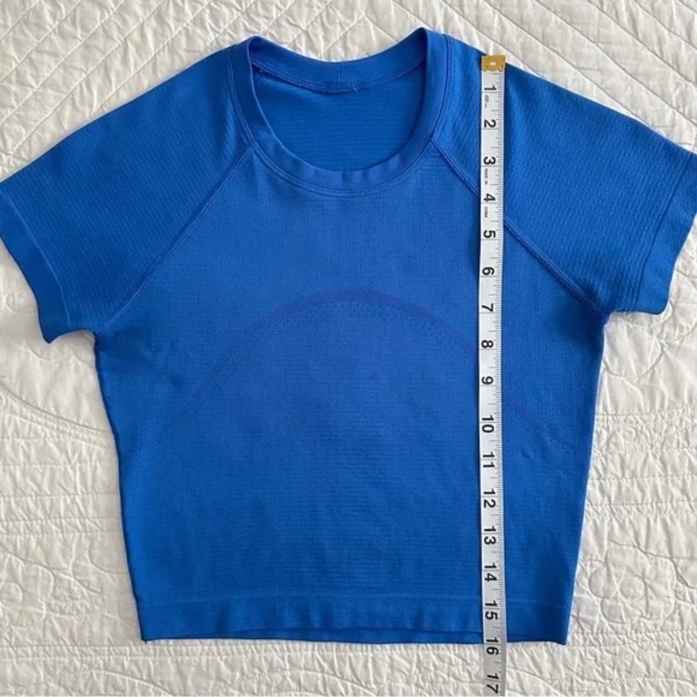 Lululemon Women's Blue Swiftly Tech Cropped Short Sleeve Shirt 2.0 Size 4 - Picture 7 of 12
